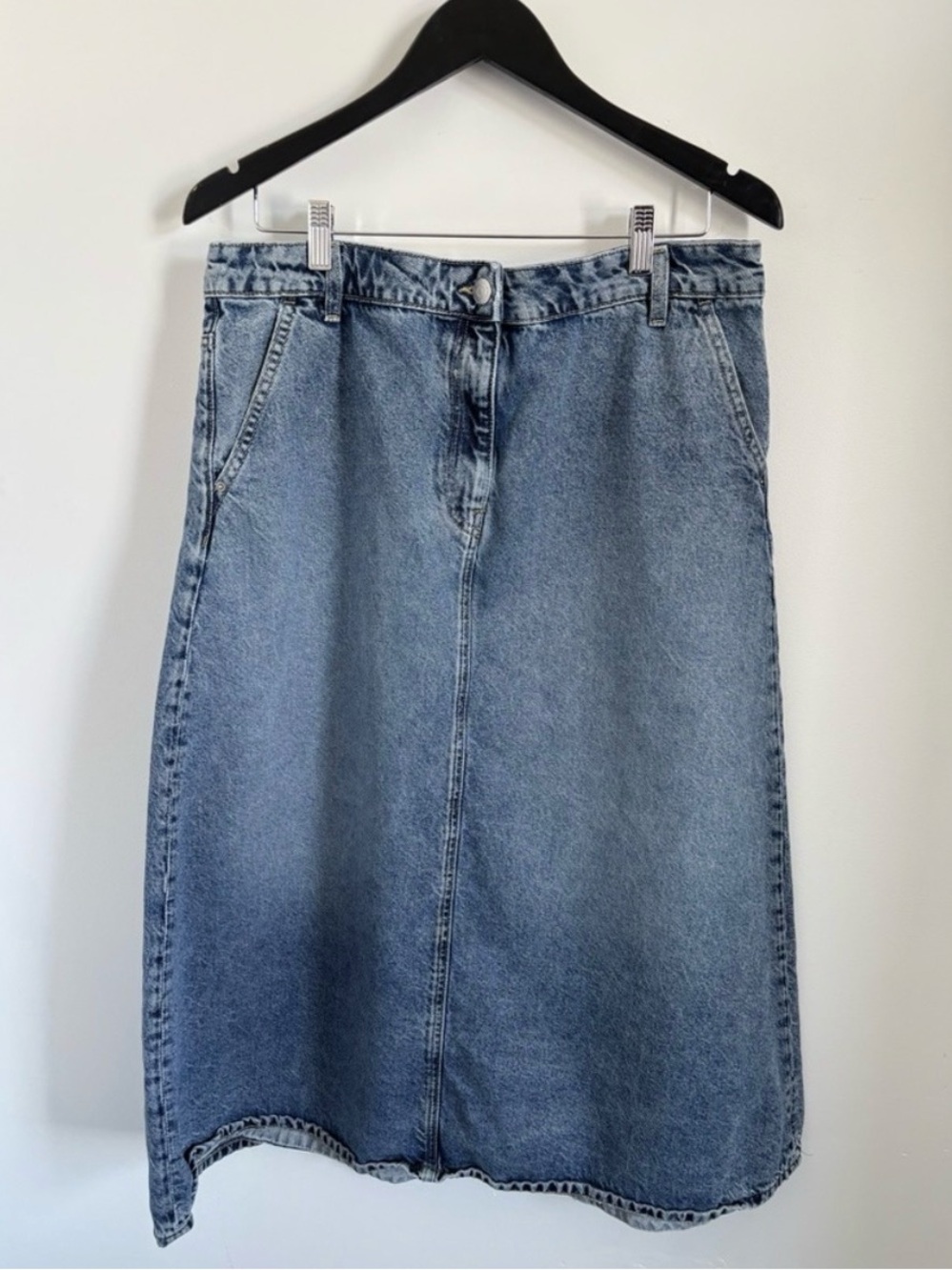 H&M Blue Denim Skirt midi - sz 14